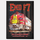 EMD F7 Santa Fe Warbonnet with American Flag. Magneet (Voorkant)