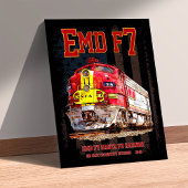 EMD F7 Santa Fe Warbonnet with American Flag. Poster