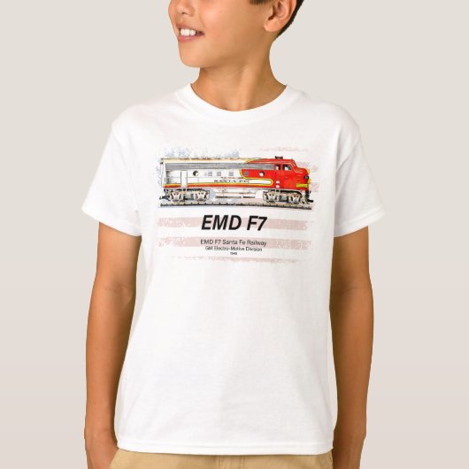 EMD F7 Santa Fe Warbonnet with American Flag. T-shirt (Voorkant)