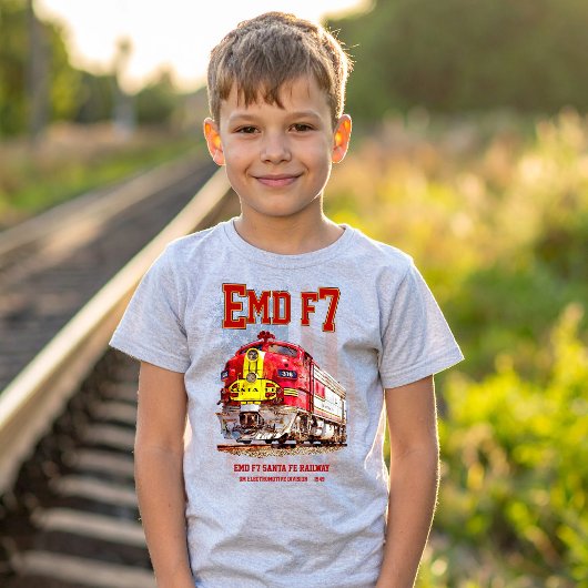 EMD F7 Santa Fe Warbonnet with American Flag. T-shirt