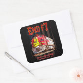 EMD F7 Santa Fe Warbonnet with American Flag. Vierkante Sticker (Envelop)