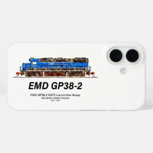 EMD GP38-2 Diesel Locomotive GATX blauw en wit iPhone 16 Hoesje