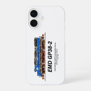 EMD GP38-2 Diesel Locomotive GATX blauw en wit iPhone 16 Hoesje