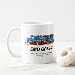EMD GP38-2 Diesel Locomotive GATX blauw en wit Koffiemok