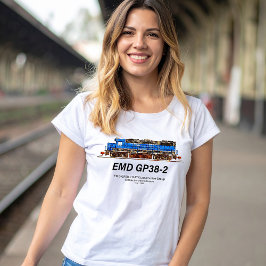 EMD GP38-2 Diesel Locomotive GATX blauw en wit T-shirt