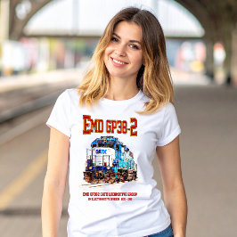 EMD GP38-2 Diesel Locomotive GATX blauw en wit T-shirt