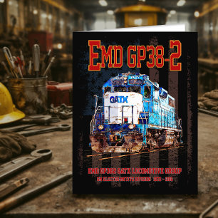 EMD GP38-2 Diesellocomotief en Amerikaanse vlag Bedankkaart