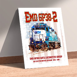 EMD GP38-2 diesellocomotief en Amerikaanse vlag Poster