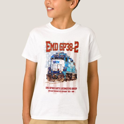 EMD GP38-2 Diesellocomotief en Amerikaanse vlag T-shirt (Voorkant)