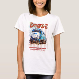 EMD GP38-2 Diesellocomotief en Amerikaanse vlag T-shirt