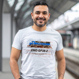 EMD GP38-2 Diesellocomotief en Amerikaanse vlag T-shirt