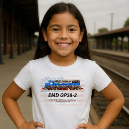 EMD GP38-2 Diesellocomotief en Amerikaanse vlag T-shirt