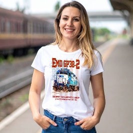EMD GP38-2 Diesellocomotief en Amerikaanse vlag T-shirt