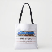 EMD GP38-2 Diesellocomotief en Amerikaanse vlag Tote Bag (Voorkant)