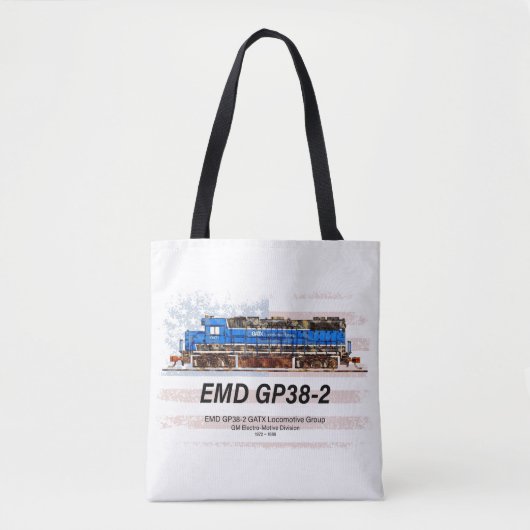 EMD GP38-2 Diesellocomotief en Amerikaanse vlag Tote Bag (Voorkant)