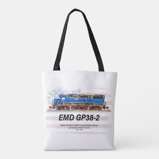 EMD GP38-2 Diesellocomotief en Amerikaanse vlag Tote Bag (Achterkant)