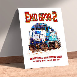 EMD GP38-2 diesellocomotief GATX blauw en wit Poster