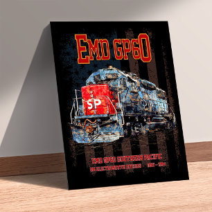 EMD GP60 Diesel Locomotief en Amerikaanse vlag Foto Afdruk