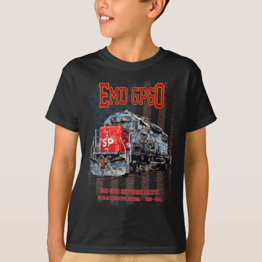 EMD GP60 Diesel Locomotief en Amerikaanse vlag T-shirt (Voorkant)