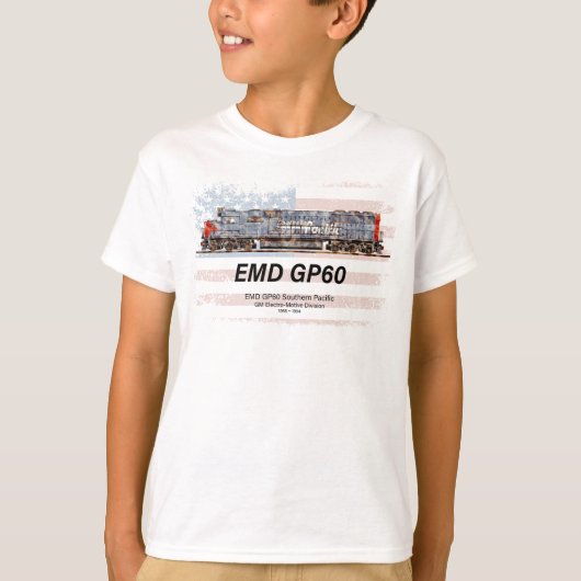EMD GP60 Diesel Locomotief en Amerikaanse vlag T-shirt (Voorkant)