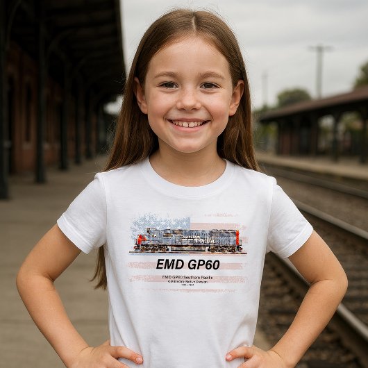 EMD GP60 Diesel Locomotief en Amerikaanse vlag T-shirt