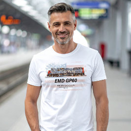 EMD GP60 Diesel Locomotief en Amerikaanse vlag T-shirt