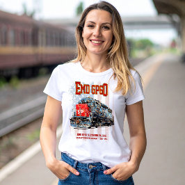 EMD GP60 Diesel Locomotief en Amerikaanse vlag T-shirt