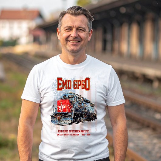 EMD GP60 Diesel Locomotief en Amerikaanse vlag T-shirt