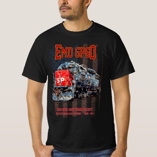 EMD GP60 Diesel Locomotief en Amerikaanse vlag T-shirt (Voorkant)