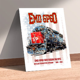 EMD GP60 diesellocomotief en Amerikaanse vlag Poster