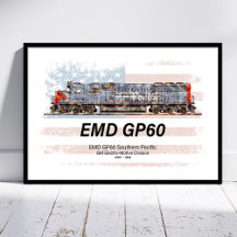 EMD GP60 diesellocomotief en Amerikaanse vlag