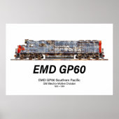 EMD GP60 diesellocomotief van Southern Pacific Poster (Voorkant)