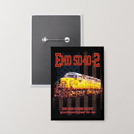EMD SD40-2 Diesel Locomotive Amerikaanse vlag Button (Voorkant / Achterkant)