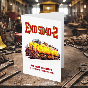  EMD SD40-2 Diesel Locomotive. Bedankkaart