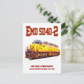  EMD SD40-2 Diesel Locomotive. Briefkaart (Staand voorkant)