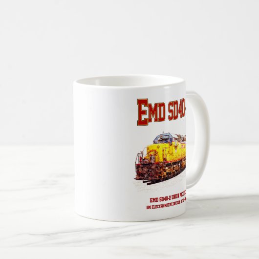  EMD SD40-2 Diesel Locomotive. Koffiemok (Voorkant rechts)