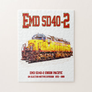  EMD SD40-2 Diesel Locomotive. Legpuzzel