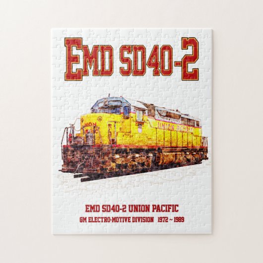  EMD SD40-2 Diesel Locomotive. Legpuzzel (Verticaal)