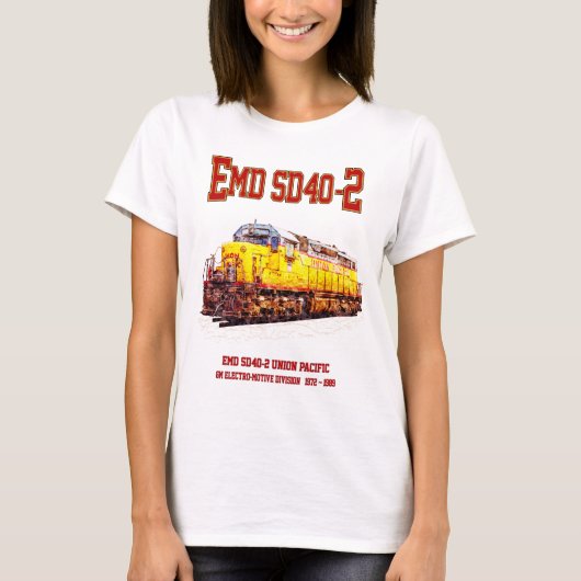  EMD SD40-2 Diesel Locomotive. T-shirt (Voorkant)