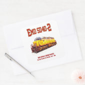 EMD SD40-2 Diesel Locomotive. Vierkante Sticker (Envelop)