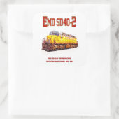 EMD SD40-2 Diesel Locomotive. Vierkante Sticker (Tas)