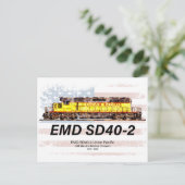 EMD SD40-2 Diesellocomotief. Amerikaanse vlag Briefkaart (Staand voorkant)
