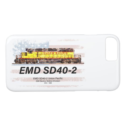 EMD SD40-2 Diesellocomotief. Amerikaanse vlag Case-Mate iPhone Case (Achterkant (Horizontaal))