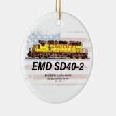 EMD SD40-2 Diesellocomotief. Amerikaanse vlag Keramisch Ornament (Rechts)