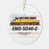 EMD SD40-2 Diesellocomotief. Amerikaanse vlag Keramisch Ornament (Links)