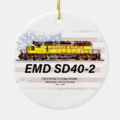 EMD SD40-2 Diesellocomotief. Amerikaanse vlag Keramisch Ornament (Achterkant)