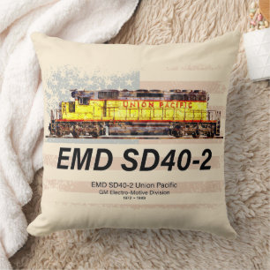 EMD SD40-2 Diesellocomotief. Amerikaanse vlag Kussen