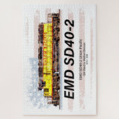 EMD SD40-2 Diesellocomotief. Amerikaanse vlag Legpuzzel (Verticaal)