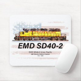 EMD SD40-2 Diesellocomotief. Amerikaanse vlag Muismat