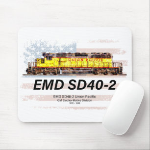 EMD SD40-2 Diesellocomotief. Amerikaanse vlag Muismat